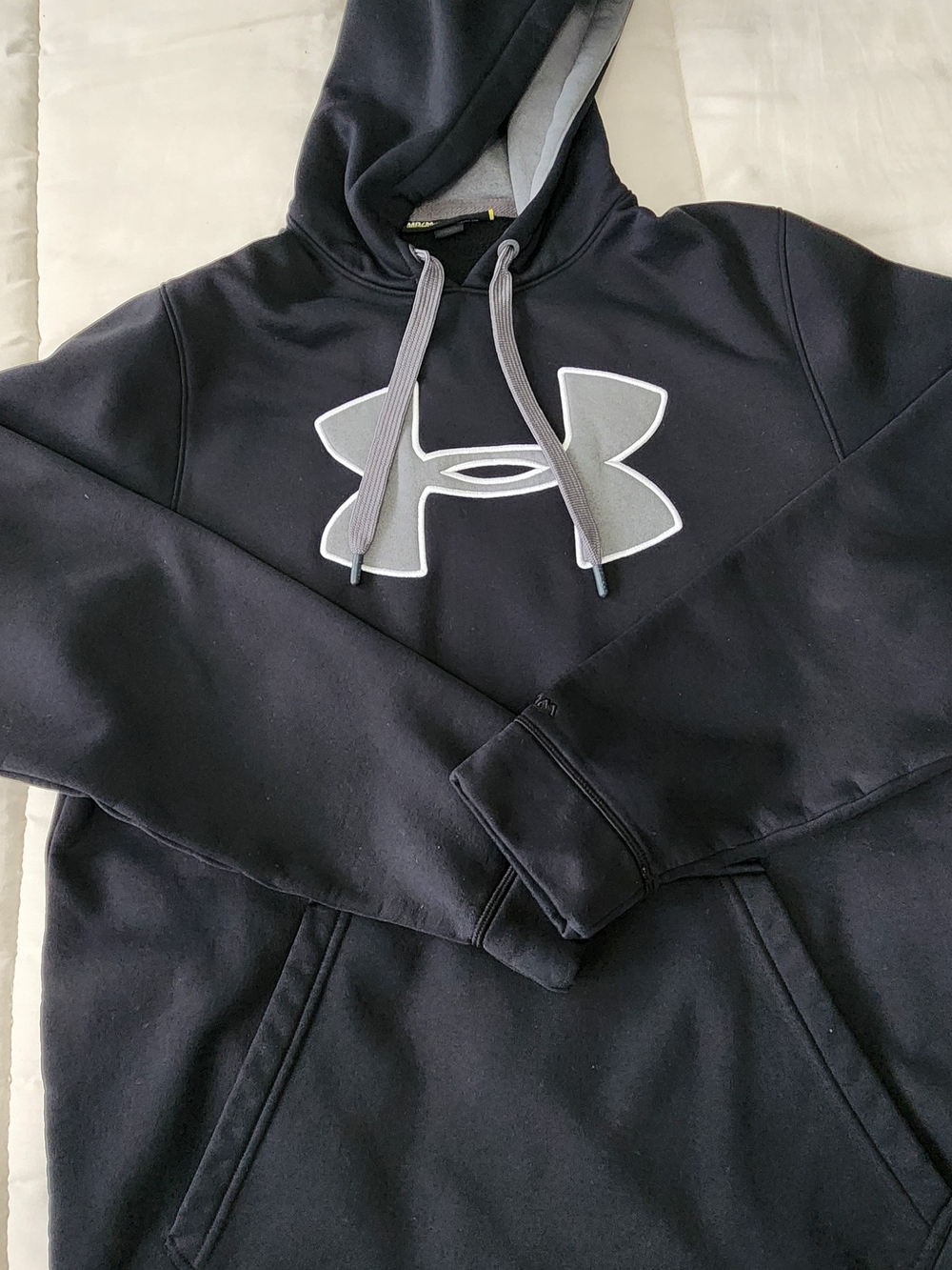 Under Armour Black Hoodie with Gray Logo and Drawstrings